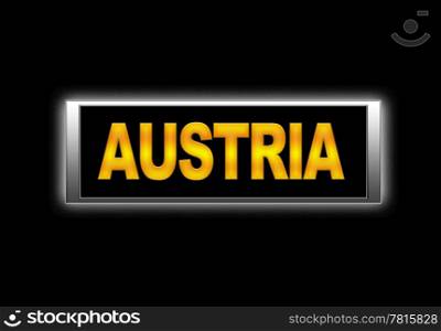 Illuminated sign with austria.