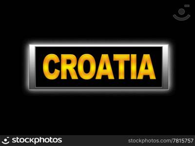 Illuminated sign with Croatia.
