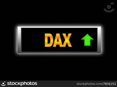 Illuminated sign with Dax positive.