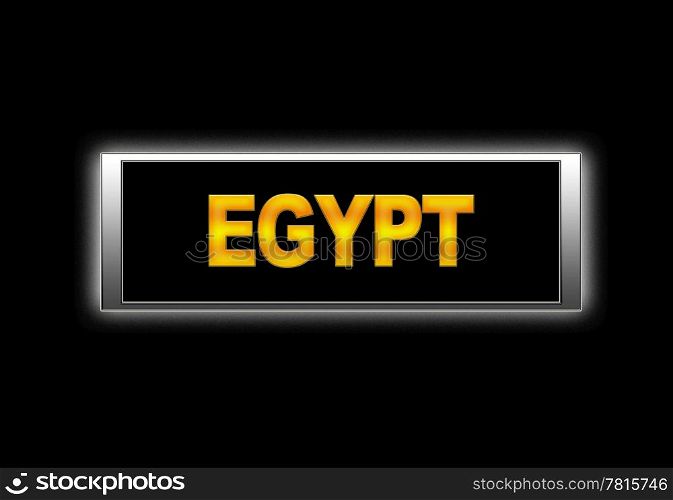 Illuminated sign with Egypt.