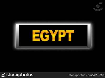 Illuminated sign with Egypt.