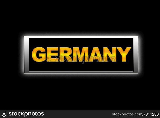 Illuminated sign with Germany.