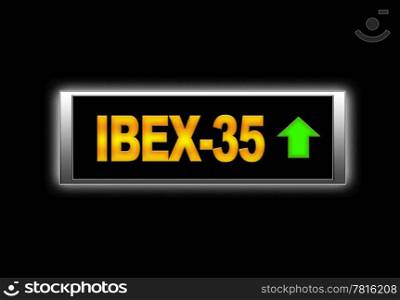 Illuminated sign with Ibex 35.