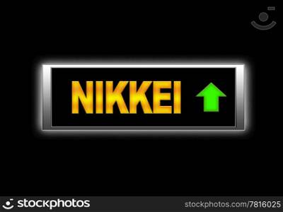 Illuminated sign with Nikkei positive.