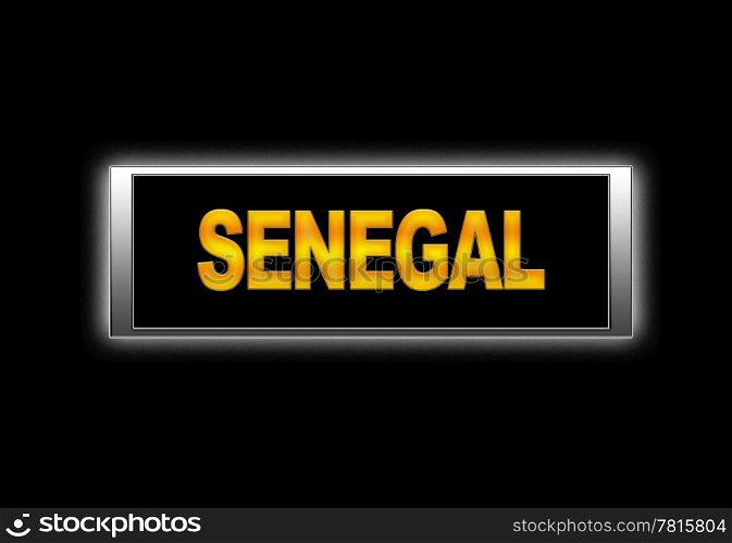 Illuminated sign with Senegal.