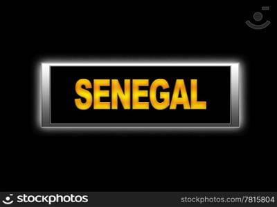 Illuminated sign with Senegal.