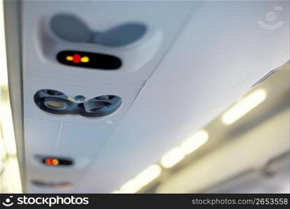 Illuminated signs on airplane