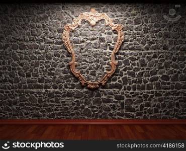 illuminated stone wall and frame made in 3D