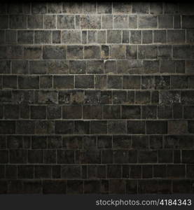 illuminated stone wall made in 3D graphics