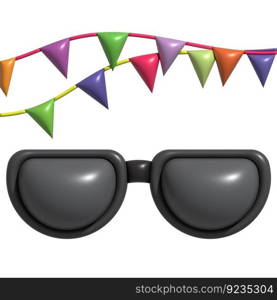 illustration 3d. Sunglasses icon. Summer. For design.