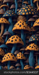 illustration amanita mushroom texture realistic 3D background fungi