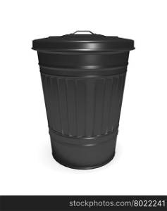 Illustration depicting a black bin arranged over white.