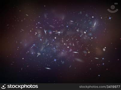 Illustration depicting a celestial galaxy concept with dark colours.