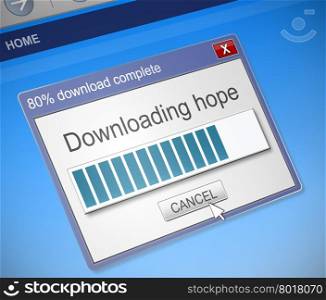 Illustration depicting a computer dialog box with a hope concept.