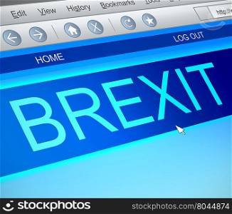 Illustration depicting a computer screen capture with a Brexit concept.