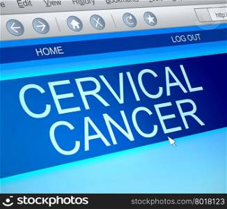 Illustration depicting a computer screen capture with a cervical cancer concept.