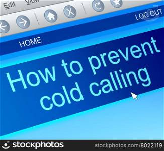 Illustration depicting a computer screen capture with a cold calling concept.