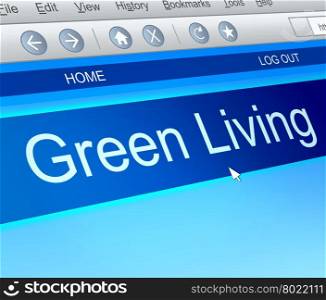 Illustration depicting a computer screen capture with a green living concept.