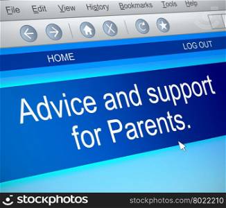 Illustration depicting a computer screen capture with a parenting concept.