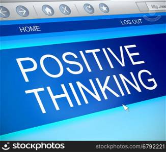 Illustration depicting a computer screen capture with a positive thinking concept.
