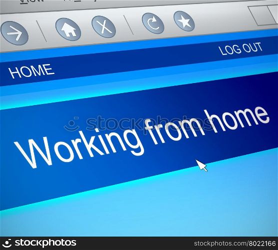 Illustration depicting a computer screen capture with a working from home concept.