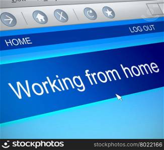 Illustration depicting a computer screen capture with a working from home concept.