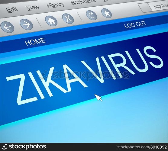 Illustration depicting a computer screen capture with a zika virus concept.