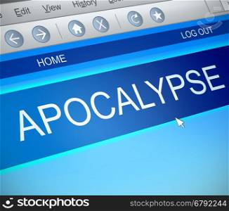 Illustration depicting a computer screen capture with an apocalypse concept.