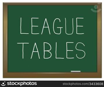 Illustration depicting a green chalk board with a &rsquo;league tables&rsquo; educational concept.