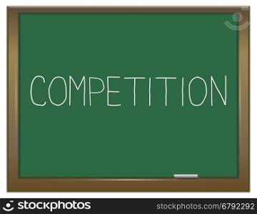 Illustration depicting a green chalkboard with a competition concept.