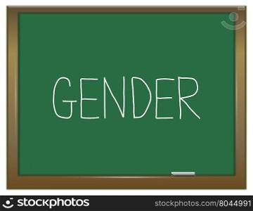 Illustration depicting a green chalkboard with a gender concept.