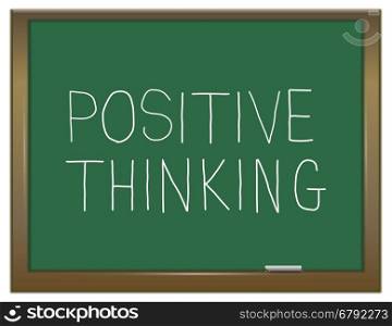Illustration depicting a green chalkboard with a positive thinking concept.