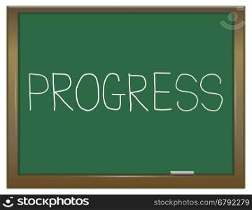 Illustration depicting a green chalkboard with a progress concept.