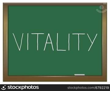 Illustration depicting a green chalkboard with a vitality concept.