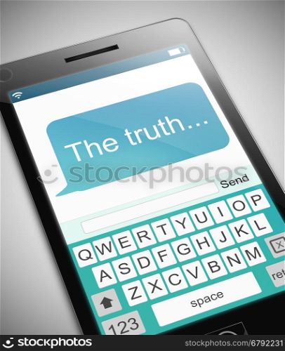 Illustration depicting a phone with a truth message concept.