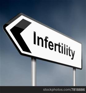 Illustration depicting a road traffic sign with an infertility concept. Dark sky background.
