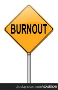 Illustration depicting a roadsign with a burnout concept. White background.