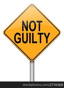 Illustration depicting a roadsign with a not guilty concept. White background.