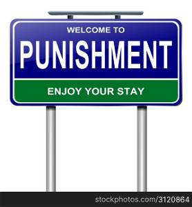 Illustration depicting a roadsign with a punishment concept. White background.