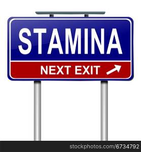 Illustration depicting a roadsign with a stamina concept. White background.