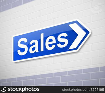 Illustration depicting a sign directing to sales.