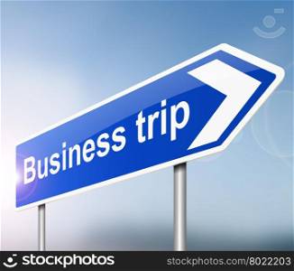 Illustration depicting a sign with a business trip concept.