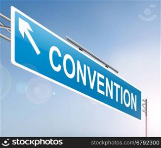 Illustration depicting a sign with a convention concept.