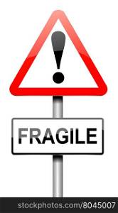 Illustration depicting a sign with a fragile concept.