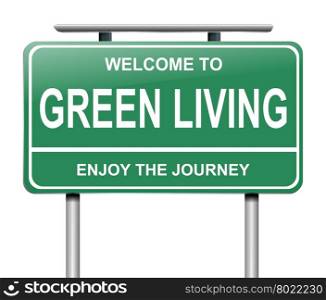 Illustration depicting a sign with a green living concept.