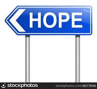 Illustration depicting a sign with a hope concept.