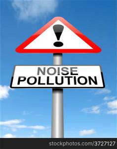 Illustration depicting a sign with a noise pollution concept.