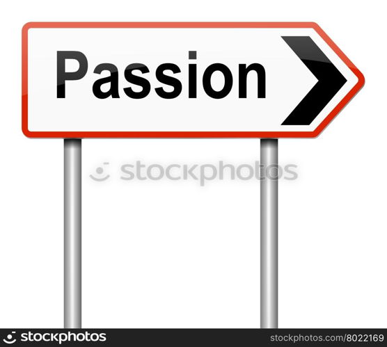 Illustration depicting a sign with a passion concept.