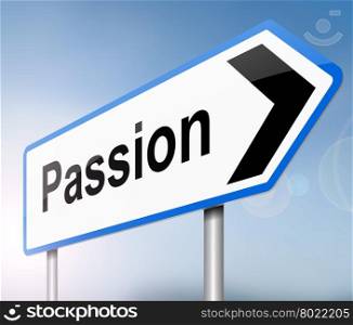 Illustration depicting a sign with a passion concept.