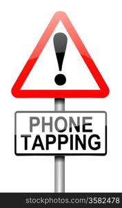 Illustration depicting a sign with a phone tapping concept.